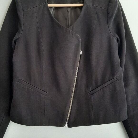 JOE'S JEANS Canvas Moto Bomber Textile Jacket Black Sz S - Picture 3 of 16